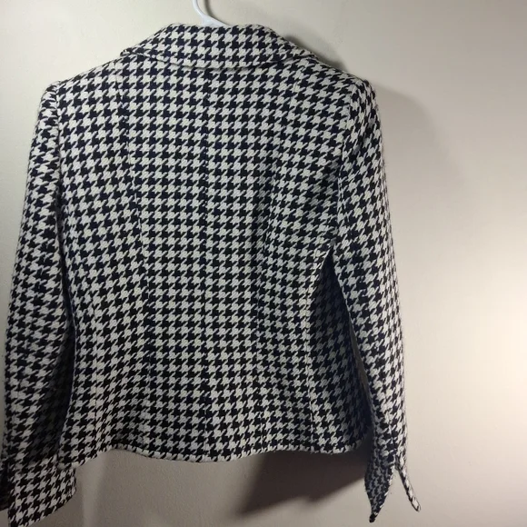Vintage Weill Women's Long Sleeve Houndstooth Short Blazer Size EU 32 US 2/4 - Picture 2 of 13